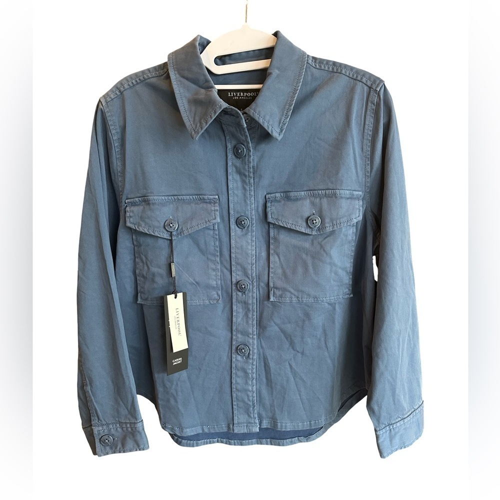 Liverpool NWT Casual Shirt Jacket Queen Blue Women’s Size S